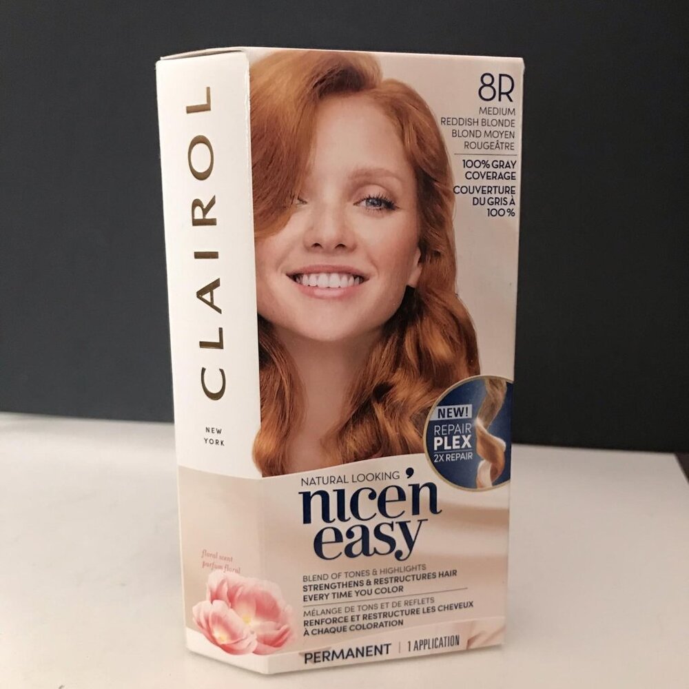 Clairol Nice & Easy Permanent Hair Color 8R Medium Reddish Blonde NEW Box
